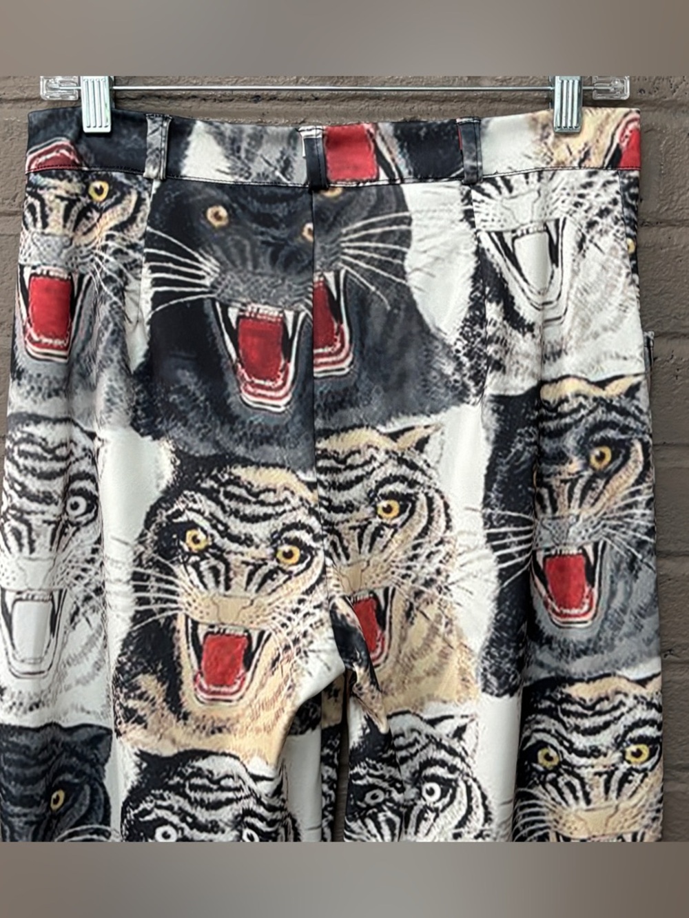 Wild Cat Print Wide Leg Pants M View 6